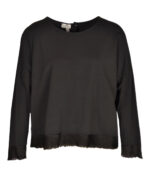 Back button raw-edge silky top