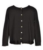 Back button raw-edge silky top