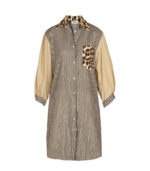Animal print patch stripe dress