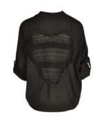 Crochet heart detail shirt