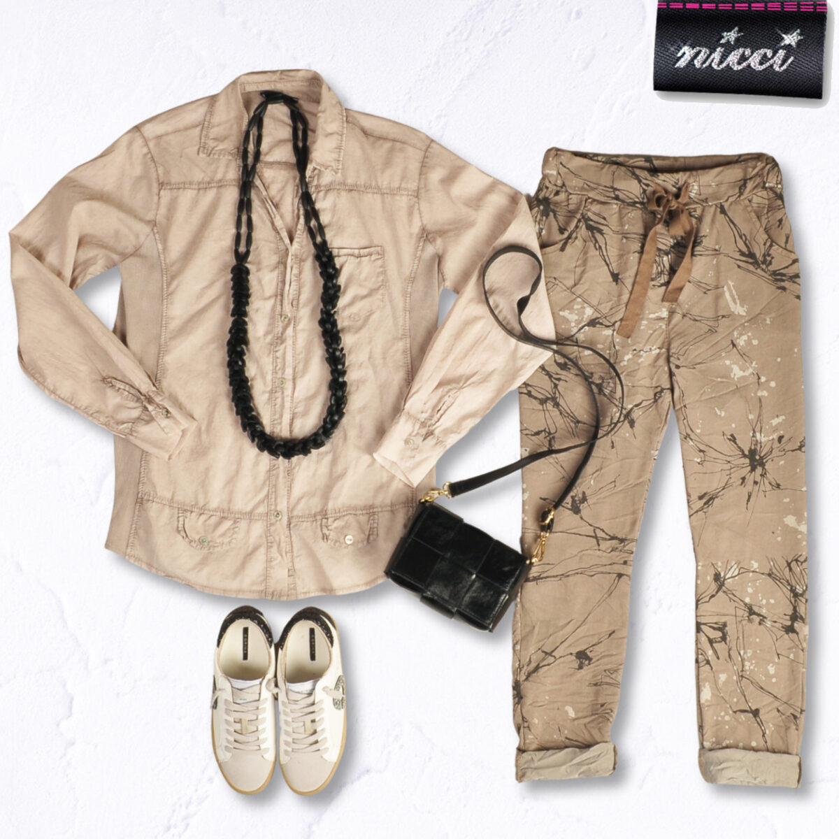 Splatter print pants