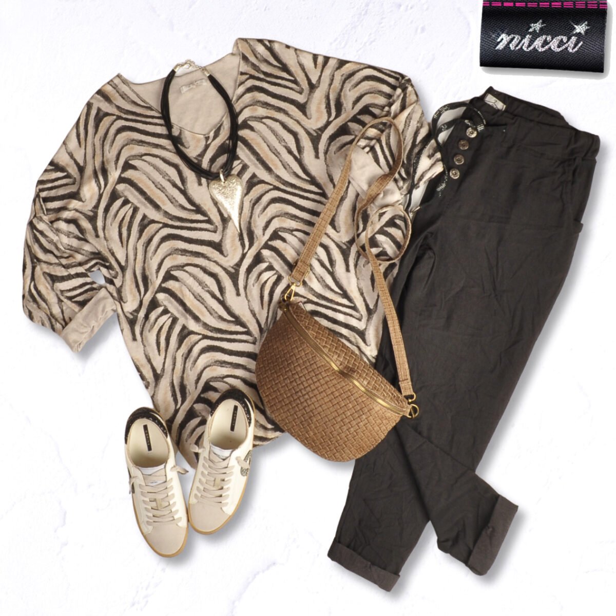 Tiger print knit top