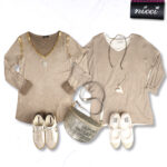 Double layer lurex long sleeve top