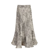 Animal print structured hem pleated skirt