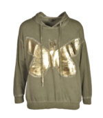 Butterfly print hooded sweatshirt
