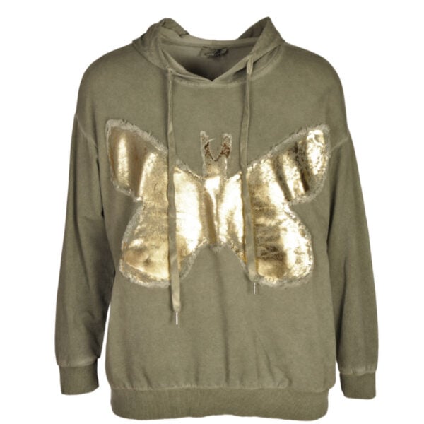 Butterfly print hooded sweatshirt