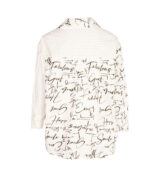 Stripe word print oversized shirt
