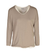 Double layer lurex long sleeve top