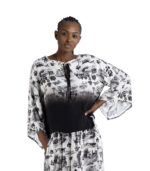 Toile print kimono sleeve top
