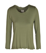 Frill edge long sleeve t-shirt