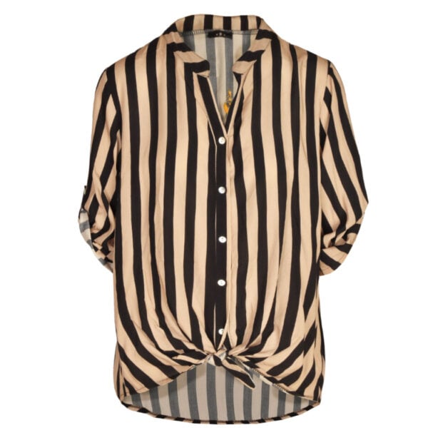 Embroidered eye striped shirt