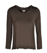 Frill edge long sleeve t-shirt
