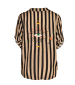 Embroidered eye striped shirt