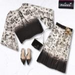 Toile print midi skirt