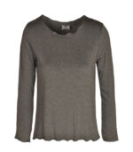 Frill edge long sleeve t-shirt