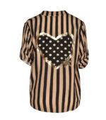 Foil dotted heart striped shirt