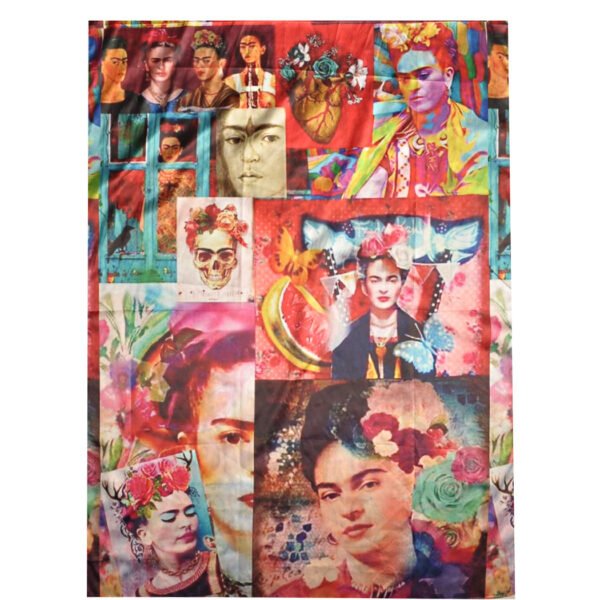 100% Silk Frida Kahlo multi print scarf
