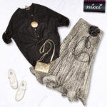 Animal print structured hem pleated skirt
