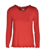 Frill edge long sleeve t-shirt