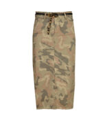 Camo belt denim style pencil skirt
