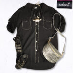 Hi-lo lurex trim oversized shirt