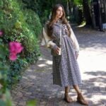 Animal print patch stripe dress
