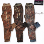 Flower print reversible joggers
