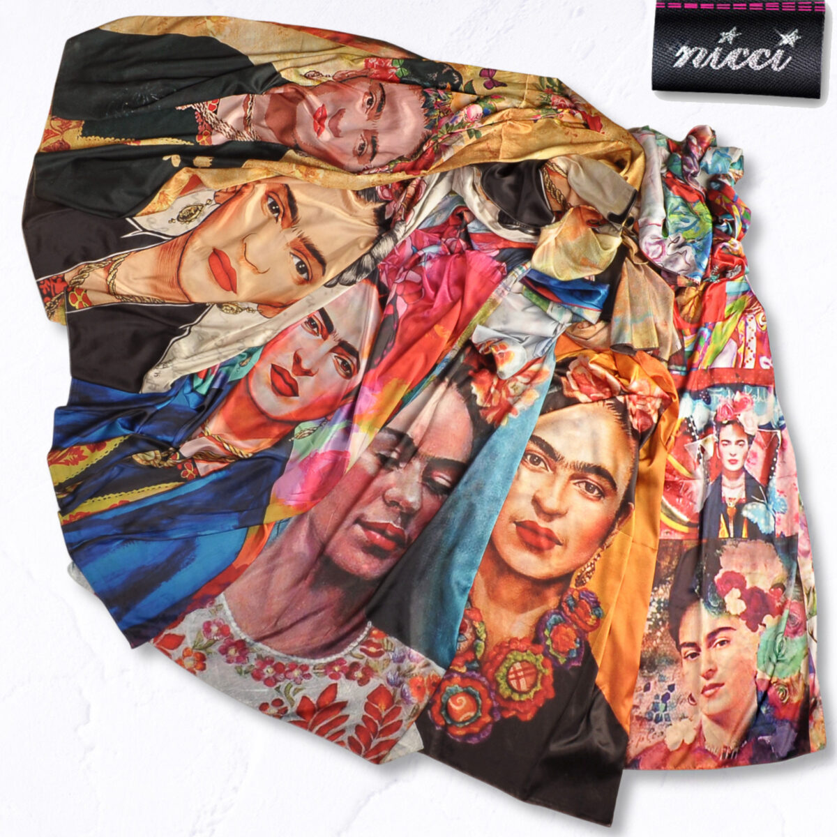 100% Silk Frida Kahlo scarf