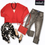 Ripped hem v-neck crop knit top