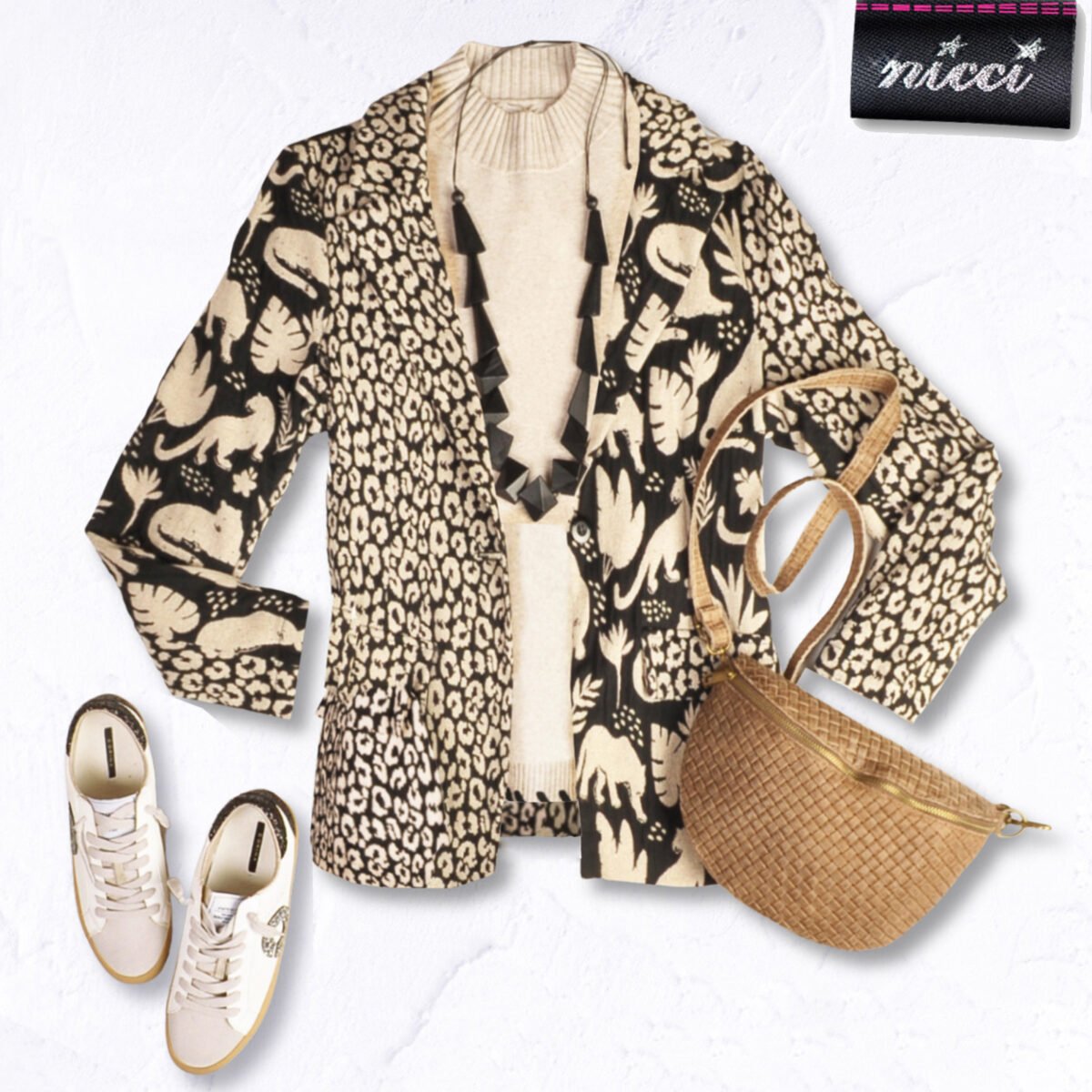2-Textured animal blazer 