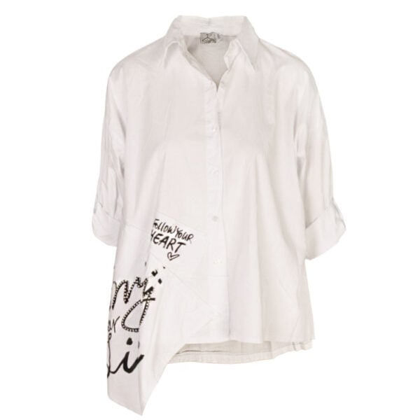 Studded word print shirt