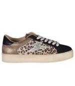 Animal glitter lightning bolt suede sneaker