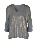 Gold foil knit top