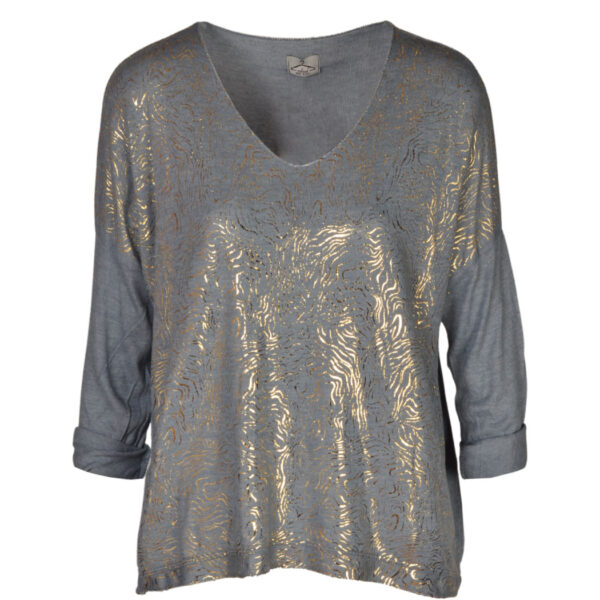 Gold foil knit top