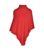 Asymmetrical fringe poncho