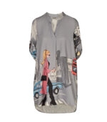 New York print silky dress