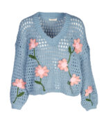 Holey flower knit top