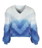 Fluffy ombre knit top