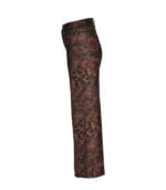 Reversible animal flower print flare leg pants