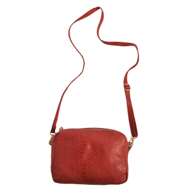 Genuine leather double zip bag