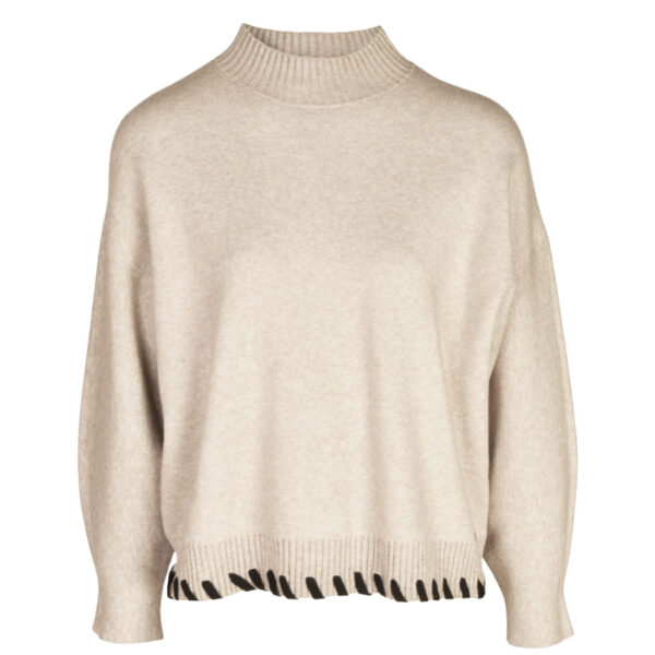 Shoe lace stitch knit top