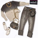 Washed patch jeans