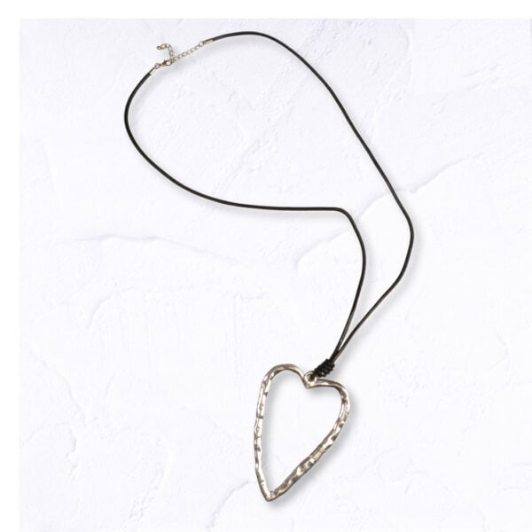 Adjustable rope heart necklace