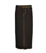 Leopard print belt pencil skirt