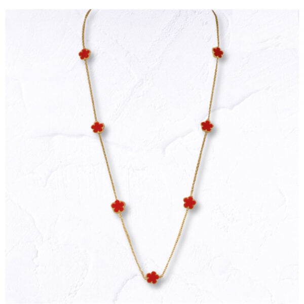 Multi flower gold necklace
