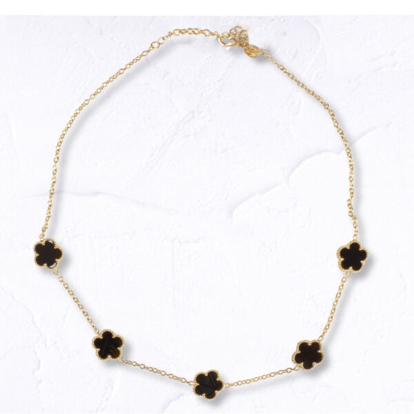 Multi flower gold necklace