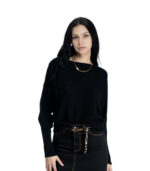 Ribbed batwing knit top