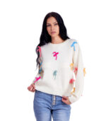 Bow detail chunky knit top