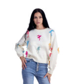 Bow detail chunky knit top