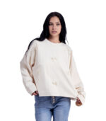 Pearl bow detail sweatshirt